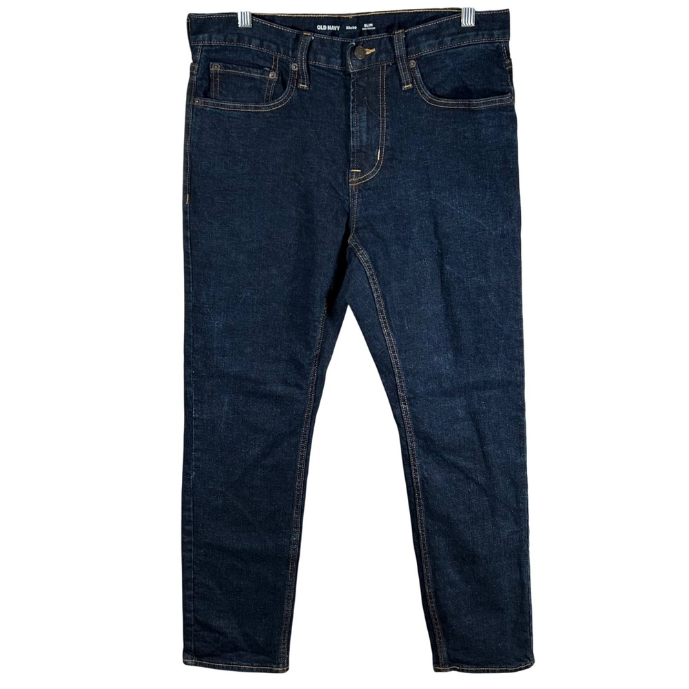Old Navy Mens Slim Built-In Flex Jeans Dark Wash‎ Indigo 33x30 1166